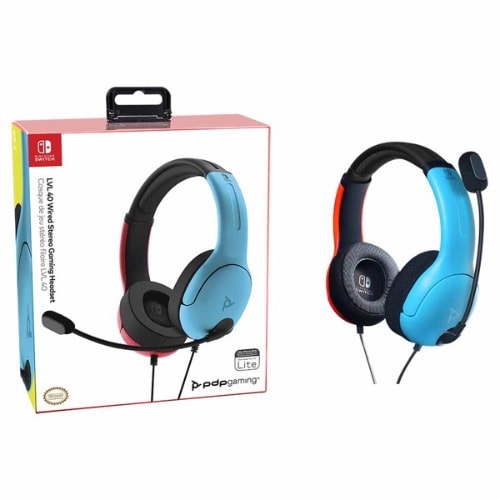 Pdp Gaming Lvl40 Wired Stereo Gaming Headset With Noise Cancelling Microphone: Blue/red