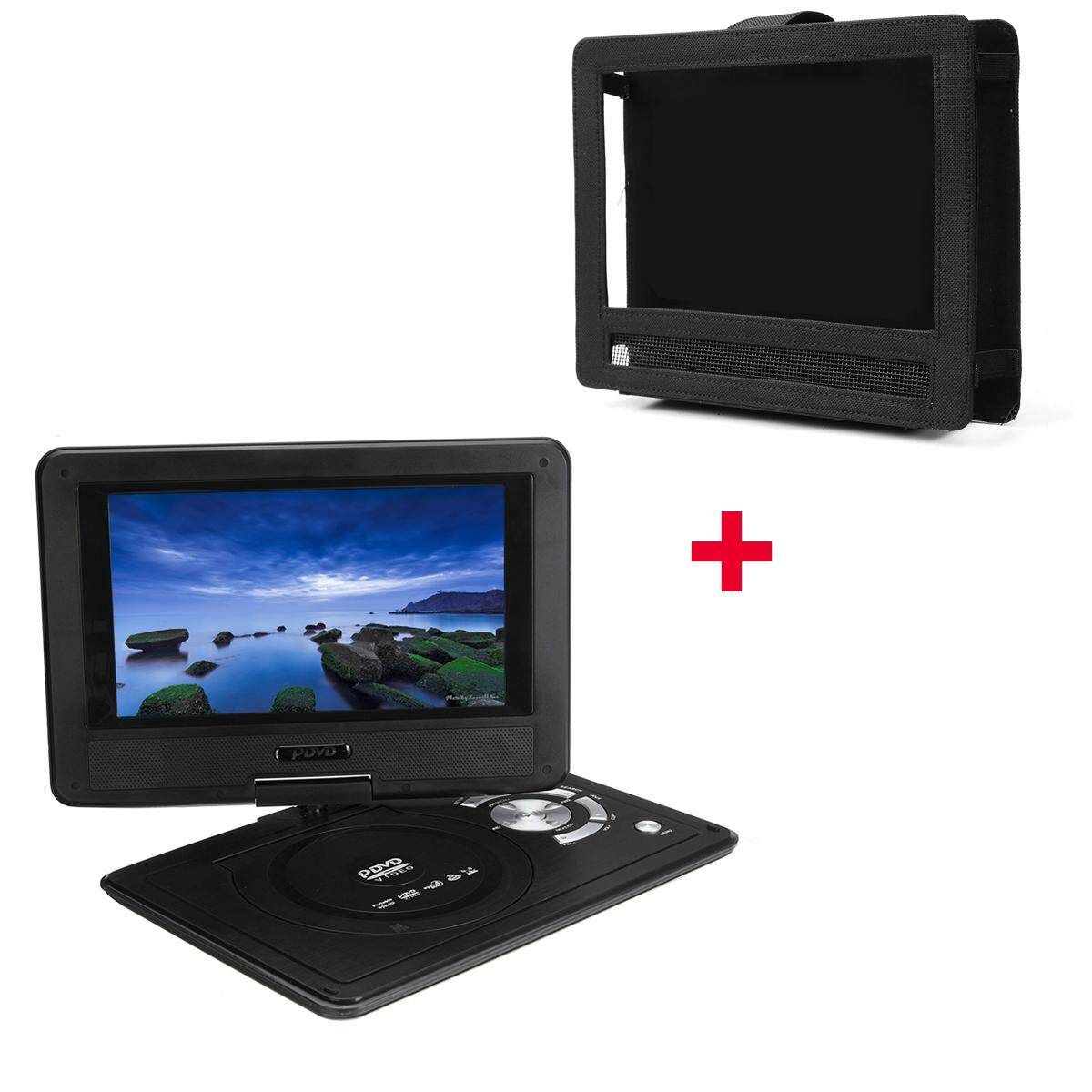 Portable DVD Player + Case Holder Car Headrest For 10'' Carrying Travel Black