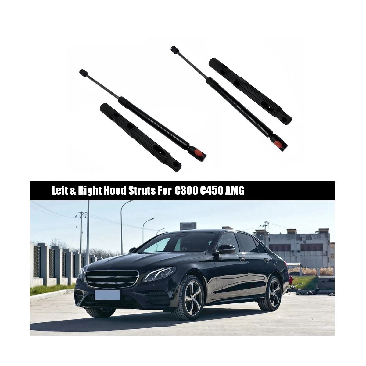 1 Pair Set of Left & Right Hood Struts for Mercedes-Benz