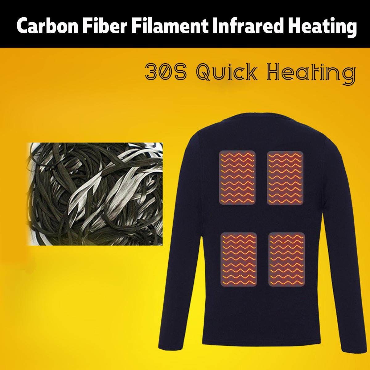 S / M / L / XL / 2XL / 3XL --Electric USB Winter Heating Coat Clothes Woman Washable Adjustable Temperature -- Black Black L