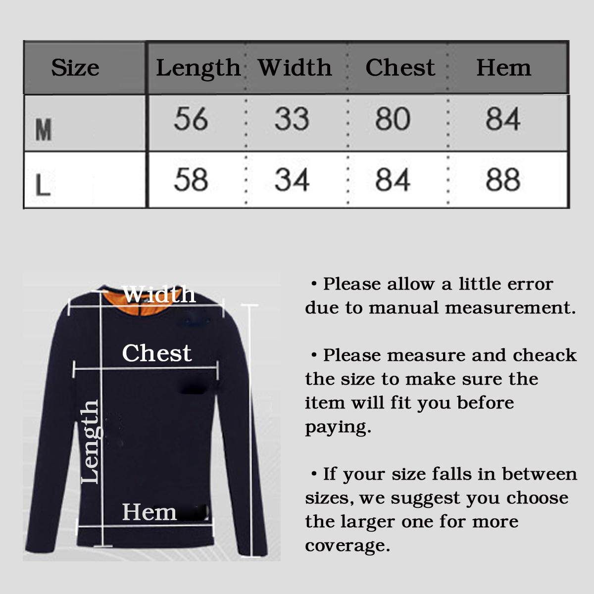 S / M / L / XL / 2XL / 3XL --Electric USB Winter Heating Coat Clothes Woman Washable Adjustable Temperature -- Black Black L