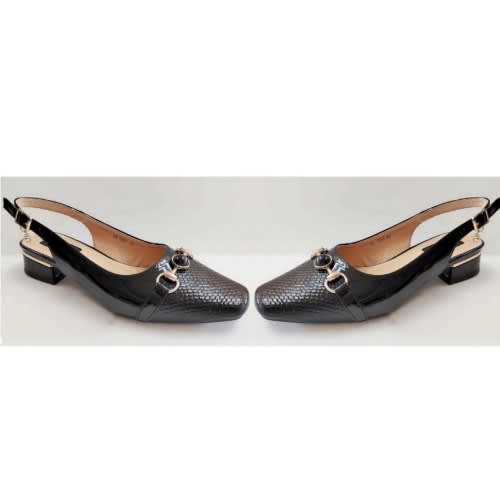 Croc Leather Female Slingback Sandal