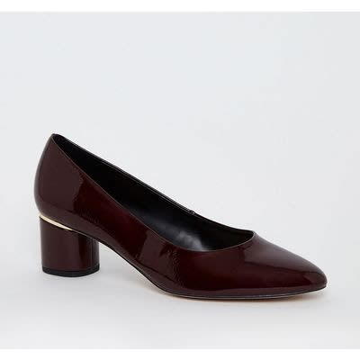 Patent Leather Court Shoe- Burgundy