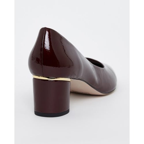Patent Leather Court Shoe- Burgundy