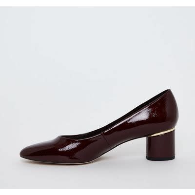 Patent Leather Court Shoe- Burgundy