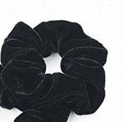 Velvet Hair Scrunchies - 2 Pieces - Black