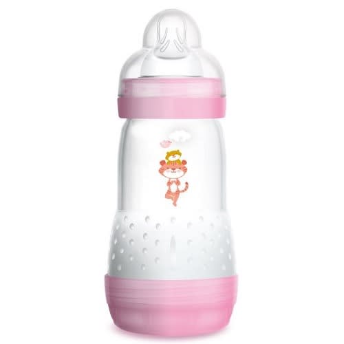 MAM - Usa Baby Bottles For Breastfed Babies - Anti-Colic - 9 Ounces - 1 Piece - Pink