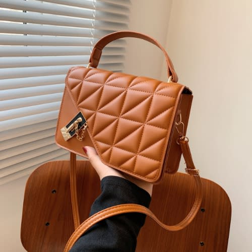 Ladies Casual  Leather Handbag- Brown