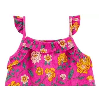 Floral Crinkle Jersey Tank Top - Size 4