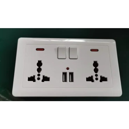 13a Power Wall Socket & Usb Charger - Double White