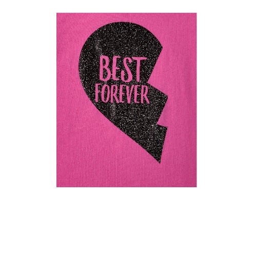 Girls Bff Best Forever Glitters Graphic Top -  Dark Pink