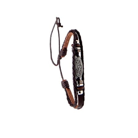 Leather Wrist-Watch For Men Plus Bracelets - Brown