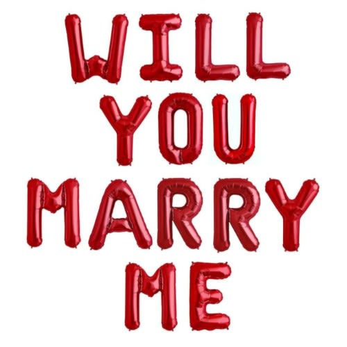 Will You Marry Me - Marriage Proposal Metallic Foil Inflatable Air Filled Balloon- Red
