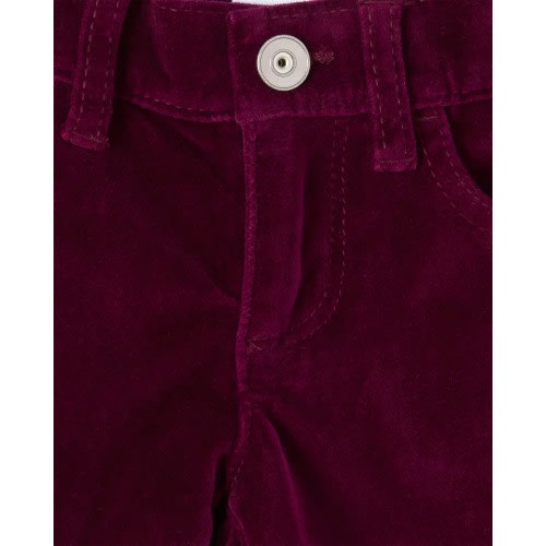 Girls Skinny Super Soft Stretch Velvet Pant-magenta