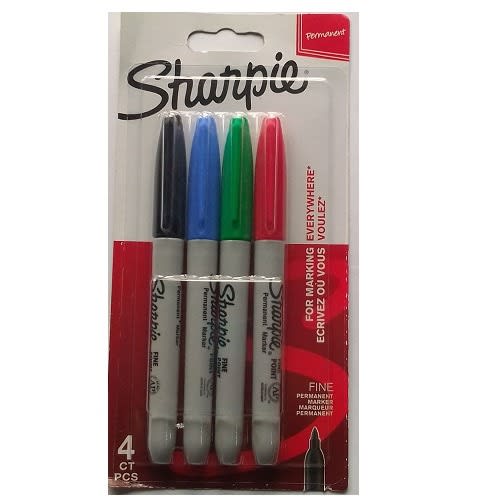 Sharpie Fine Permanent Markers 4 Pack