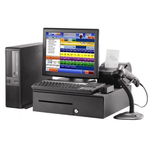 POS Software + HP CPU + HP Monitor + Barode scanner+Cashdrawer