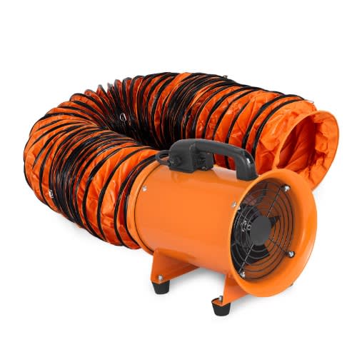 8'' 200mm Industrial Ventilator Fan Blower With 5m Flexible Pvc Ducting Hose Heavy Duty