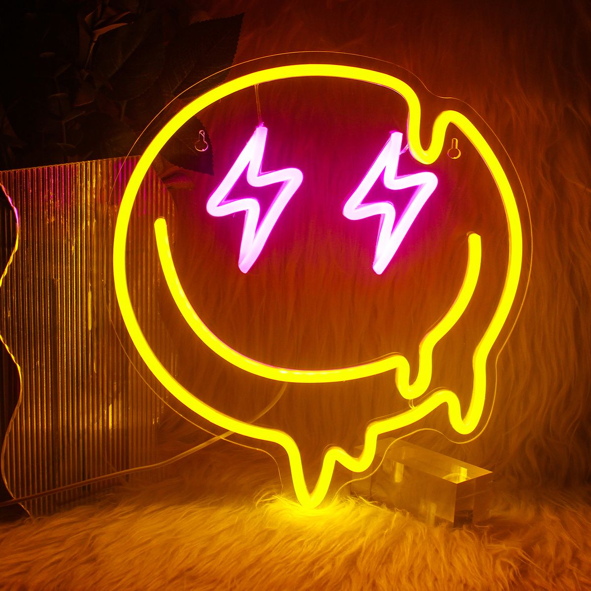 Smiley Face Neon Sign Led Sign For Bedroom Kids Room Smiley