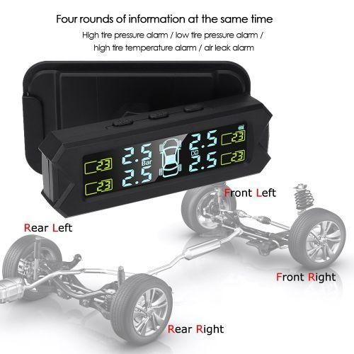 USB Solar Power Tire Pressure Monitoring System Wireless