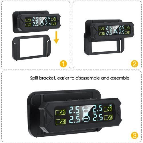 USB Solar Power Tire Pressure Monitoring System Wireless