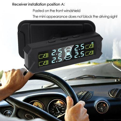 USB Solar Power Tire Pressure Monitoring System Wireless