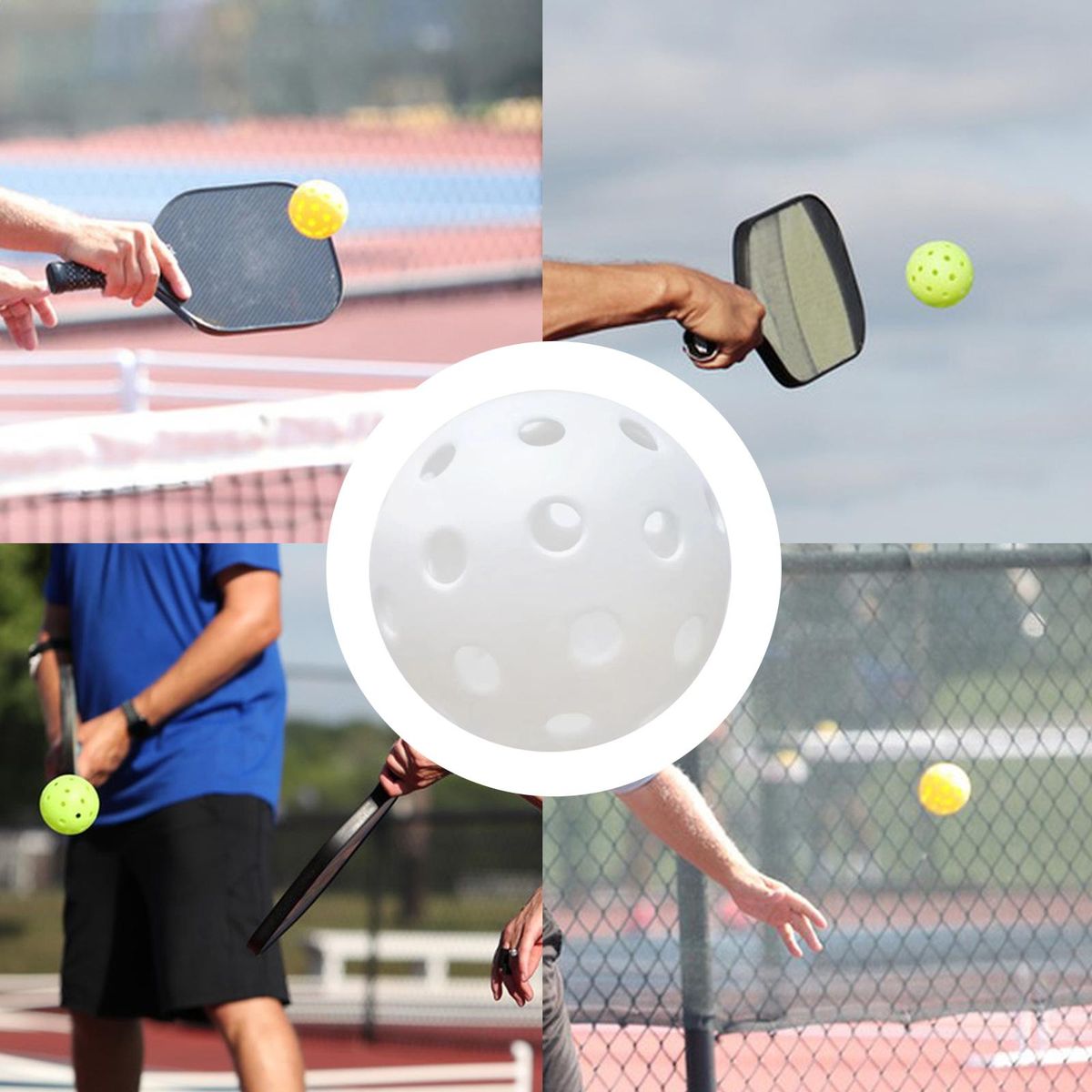Luminous Pickleball Ball 40 Holes Practice White
