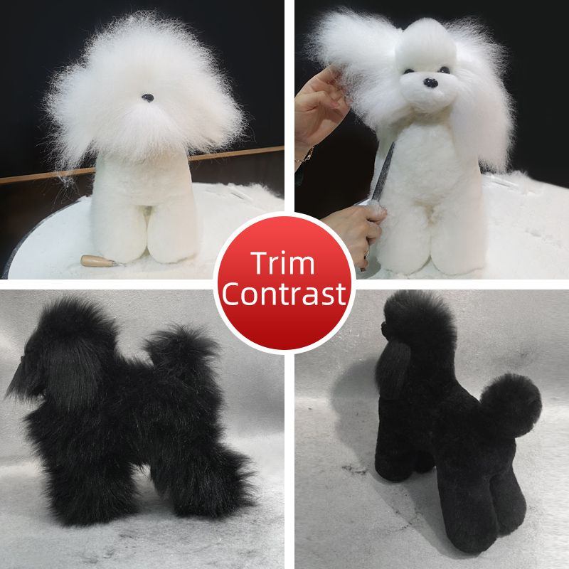 Pet  Hair Grooming  Dog Model Practice Dog Standard Skeleton Model Dog Full Body  Hair-Brown