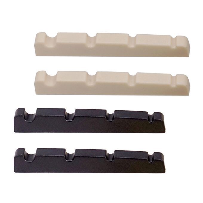 2x Guitar Curved Slotted Nut For 4-String Electric Guitar Beige Color