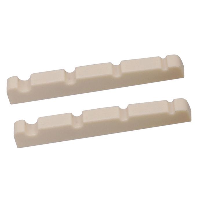 2x Guitar Curved Slotted Nut For 4-String Electric Guitar Beige Color