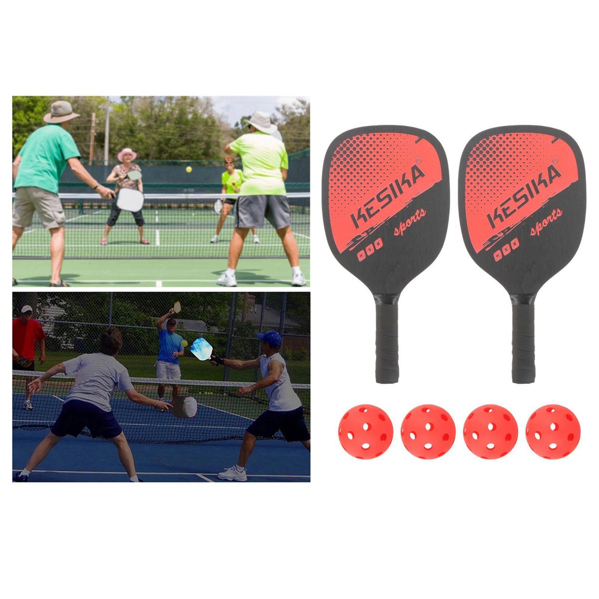 Professional Paddles With Portable Honeycomb Rackets Red