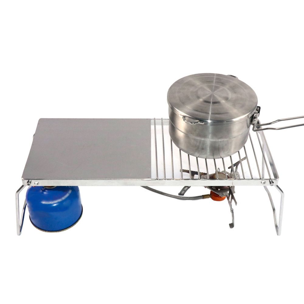 2 In 1 Outdoor Folding Stove Stand   Barbecue Grill Camping