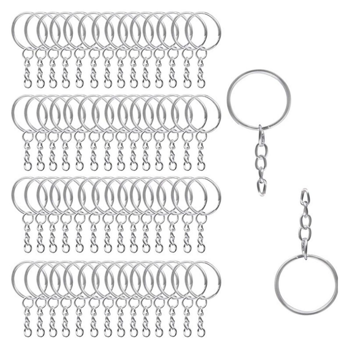 100x Keyring  Key Chains Findings Split Rings Round Key