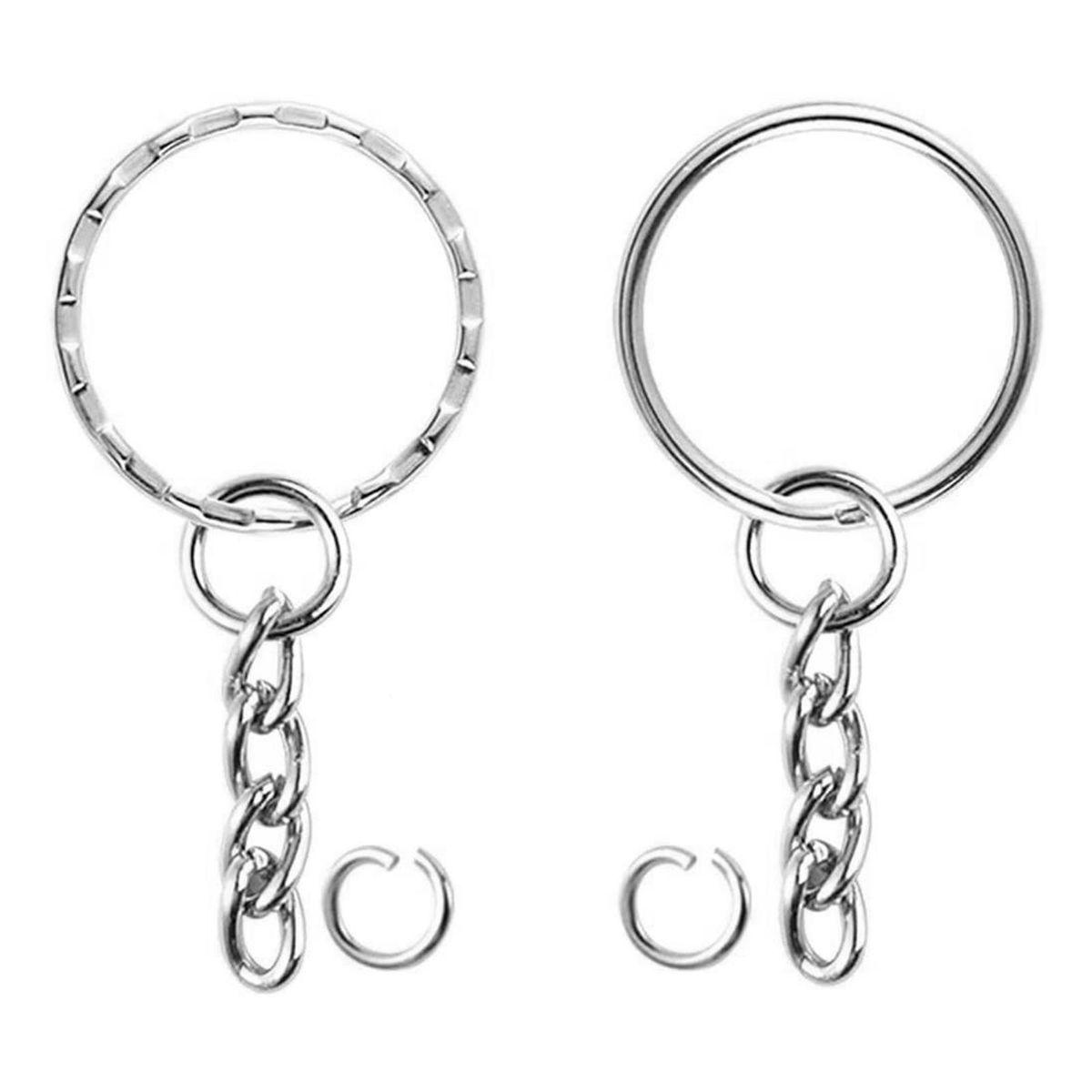 100x Keyring  Key Chains Findings Split Rings Round Key