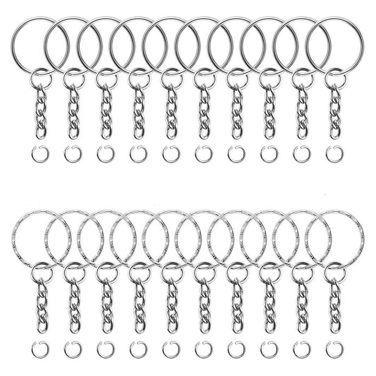 100x Keyring  Key Chains Findings Split Rings Round Key