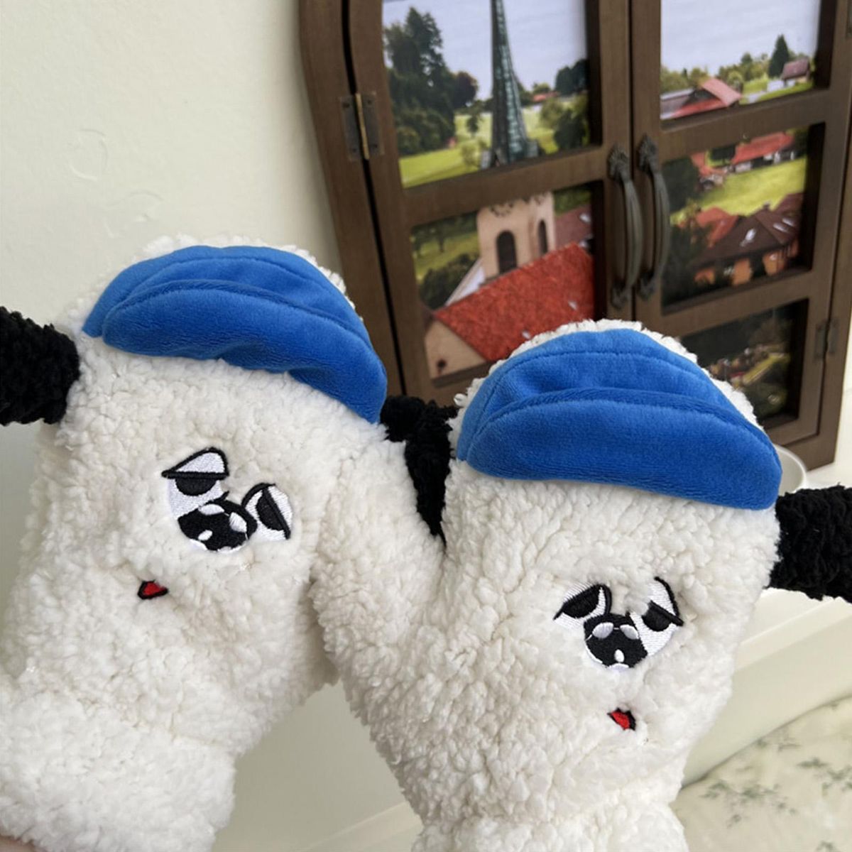 1 Pair Cycling Mittens Windproof Winter Mittens White