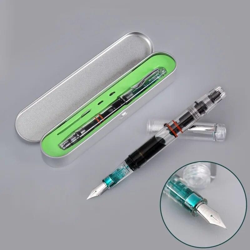 Caliarts Ego F Nib Transparent Piston Ink Fountain Pen Ink pen Gift Package School Office Accessories Pen Supplies