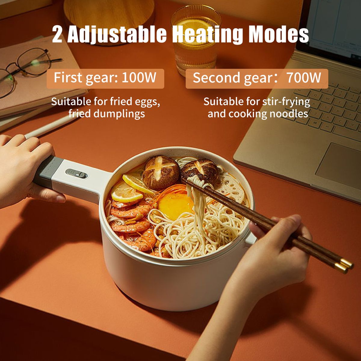 1.6L Electric Hot Pot 220V Electric Cooker Skillet Non-Stick