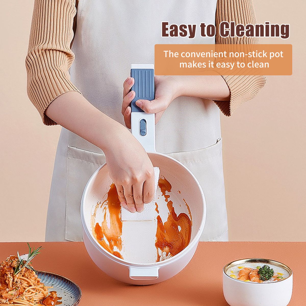 1.6L Electric Hot Pot 220V Electric Cooker Skillet Non-Stick