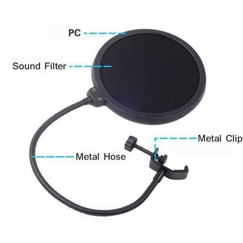Double Layer Studio Microphone Flexible Wind Screen Sound Filter For Podcast Recording Accessories Diameter-100MM