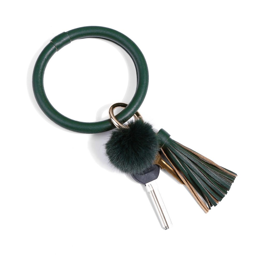 2 PCS Fringed Bracelet Keychain ( Green)