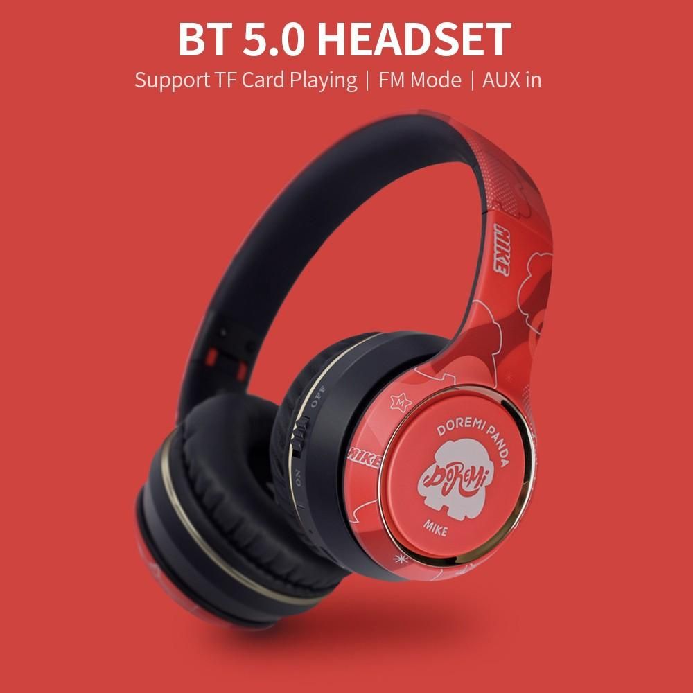 Fingertime MIKE1 BT 5.0 Wired & Wireless Foldable Stretchable Headset  Support Wireless Charging TF Card Playing FM Mode, White
