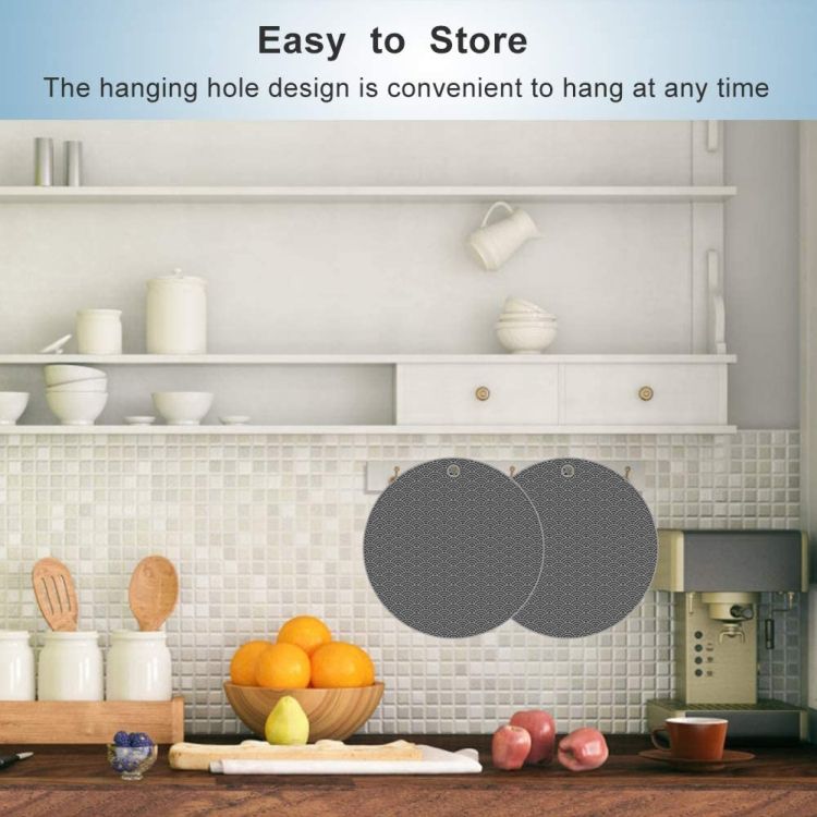 2 PCS Silicone Heat Insulation Pad Round(Black)