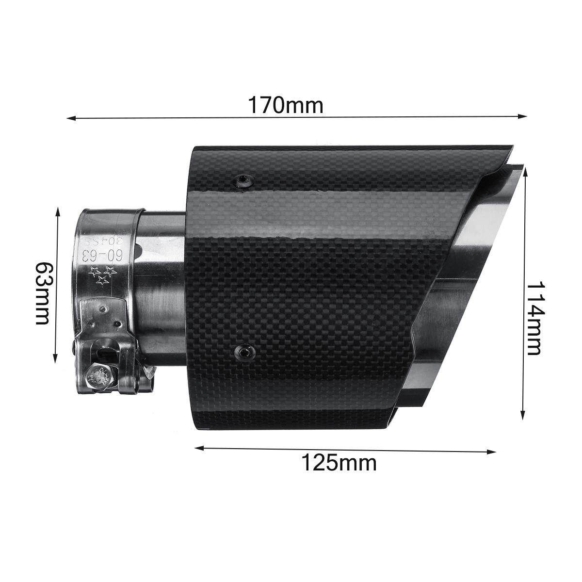 Carbon Fiber Exhaust Tips 63mm Inlet/114mm Outlet Universal Car Exhaust Pipe