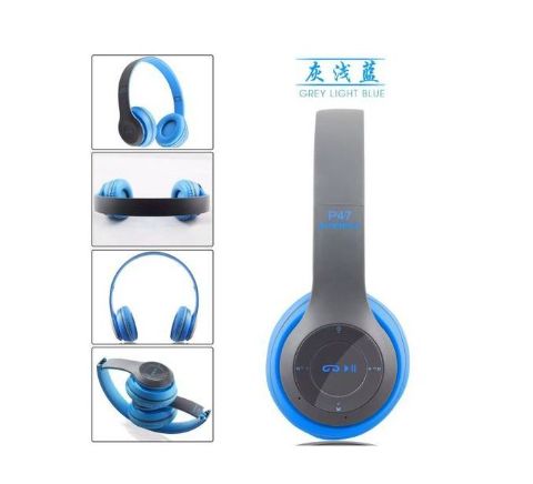 Blue Wireless Bluetooth Headset