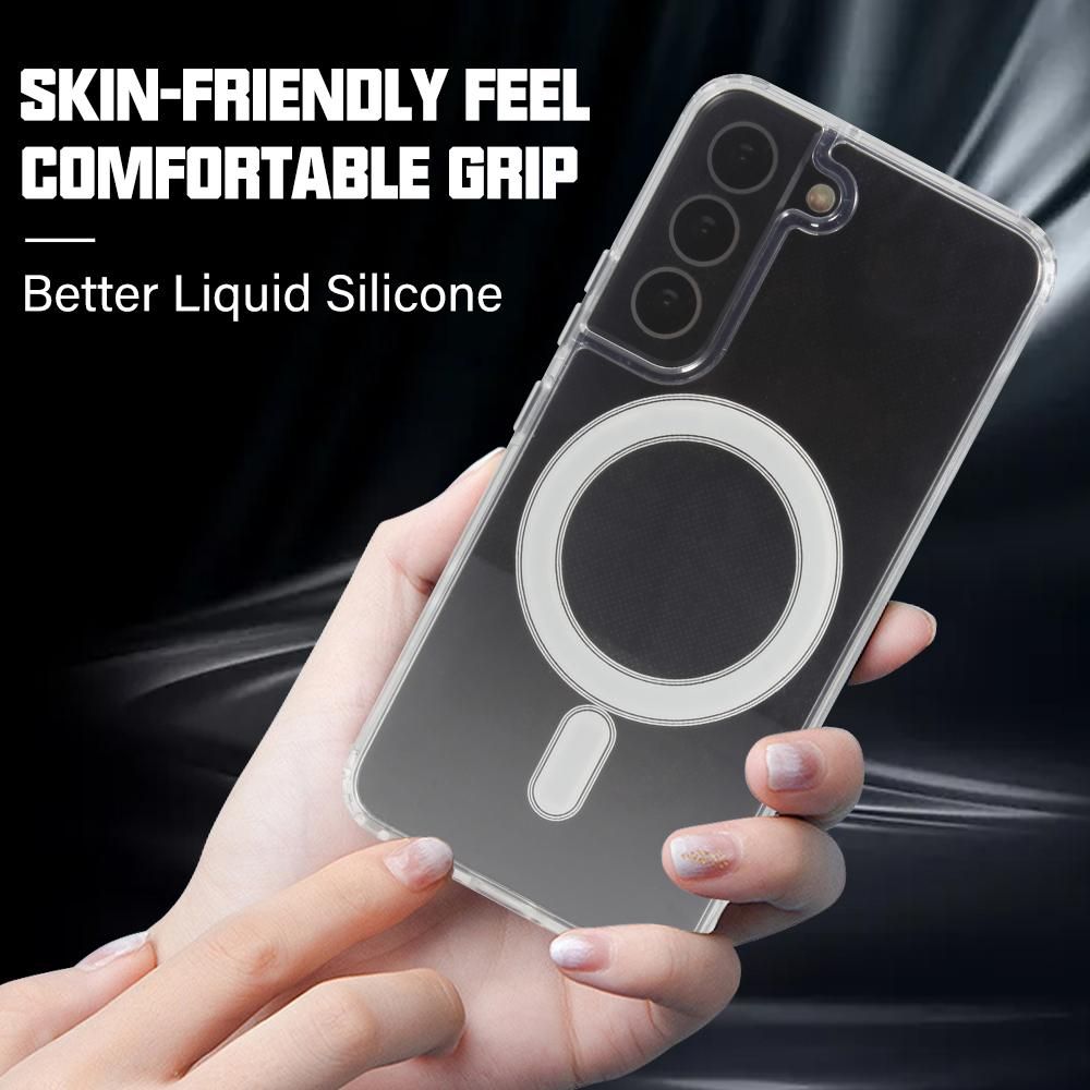 New MagSafe Phone Case For Samsung S20 S21 S22 Ultra Note 20 Ultra Transparent Magnetic Phone Case For Samsung S22 S21 S20 plus