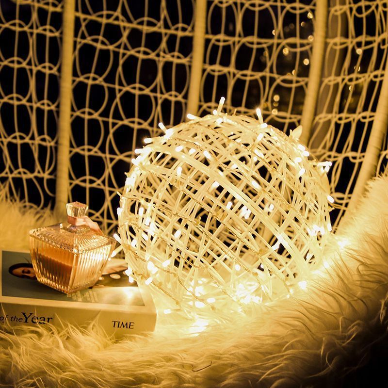 Customize Rattan Ball Light Waterproof Tree Hanging Light  Tern 220V 110V Home Dscape Holiday Lighting Decors 20cm--Warm White--
