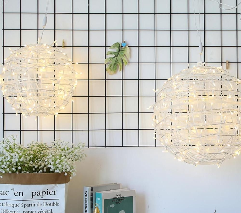 Customize Rattan Ball Light Waterproof Tree Hanging Light  Tern 220V 110V Home Dscape Holiday Lighting Decors 20cm--Warm White--