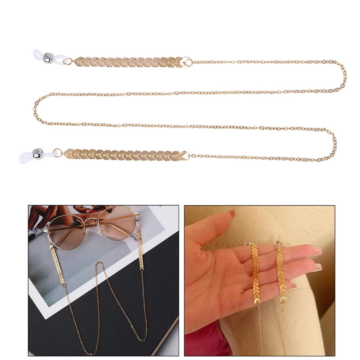 Beaded Pearl Eyeglass Chain Cord Sunglasses Holder Strap Scale