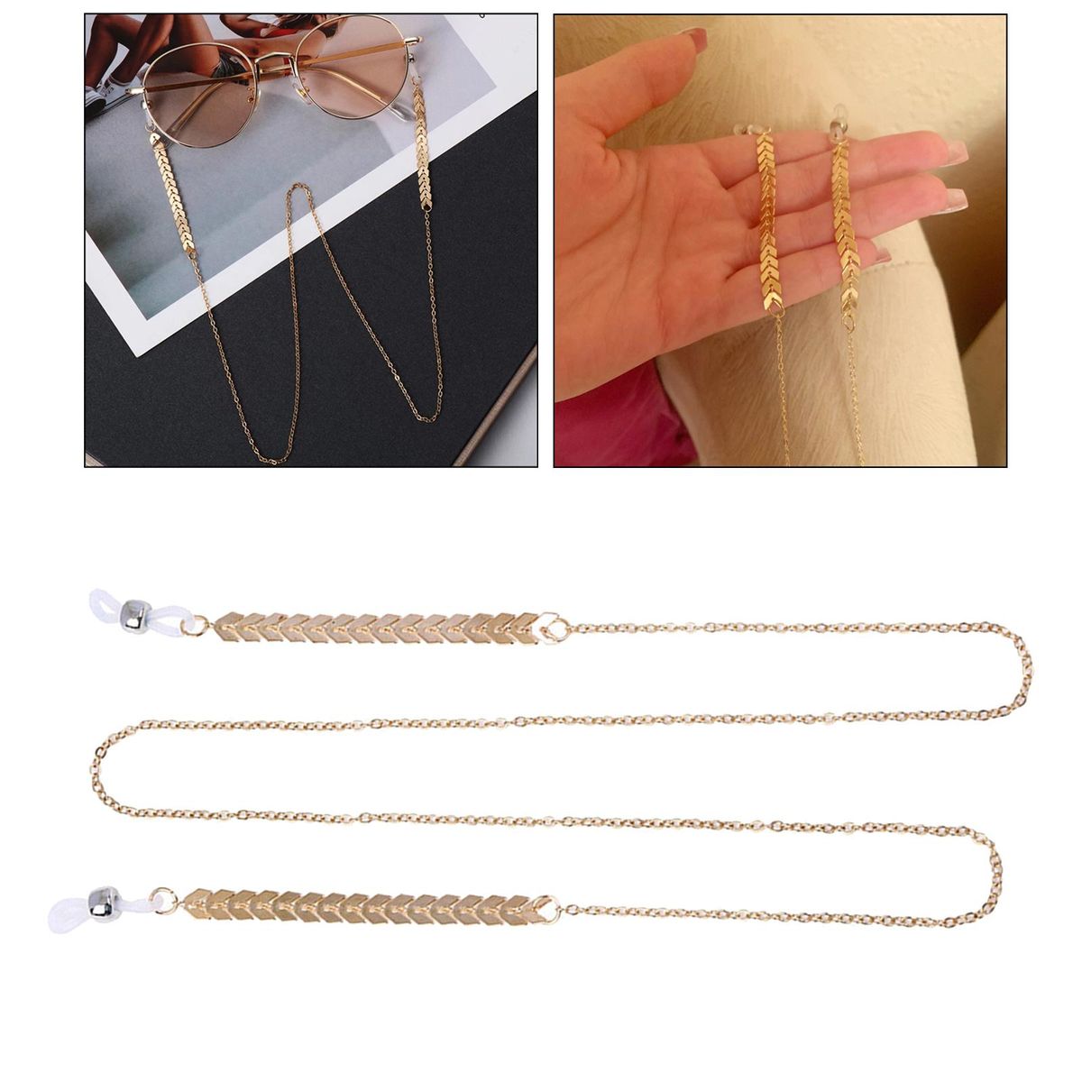 Beaded Pearl Eyeglass Chain Cord Sunglasses Holder Strap Scale