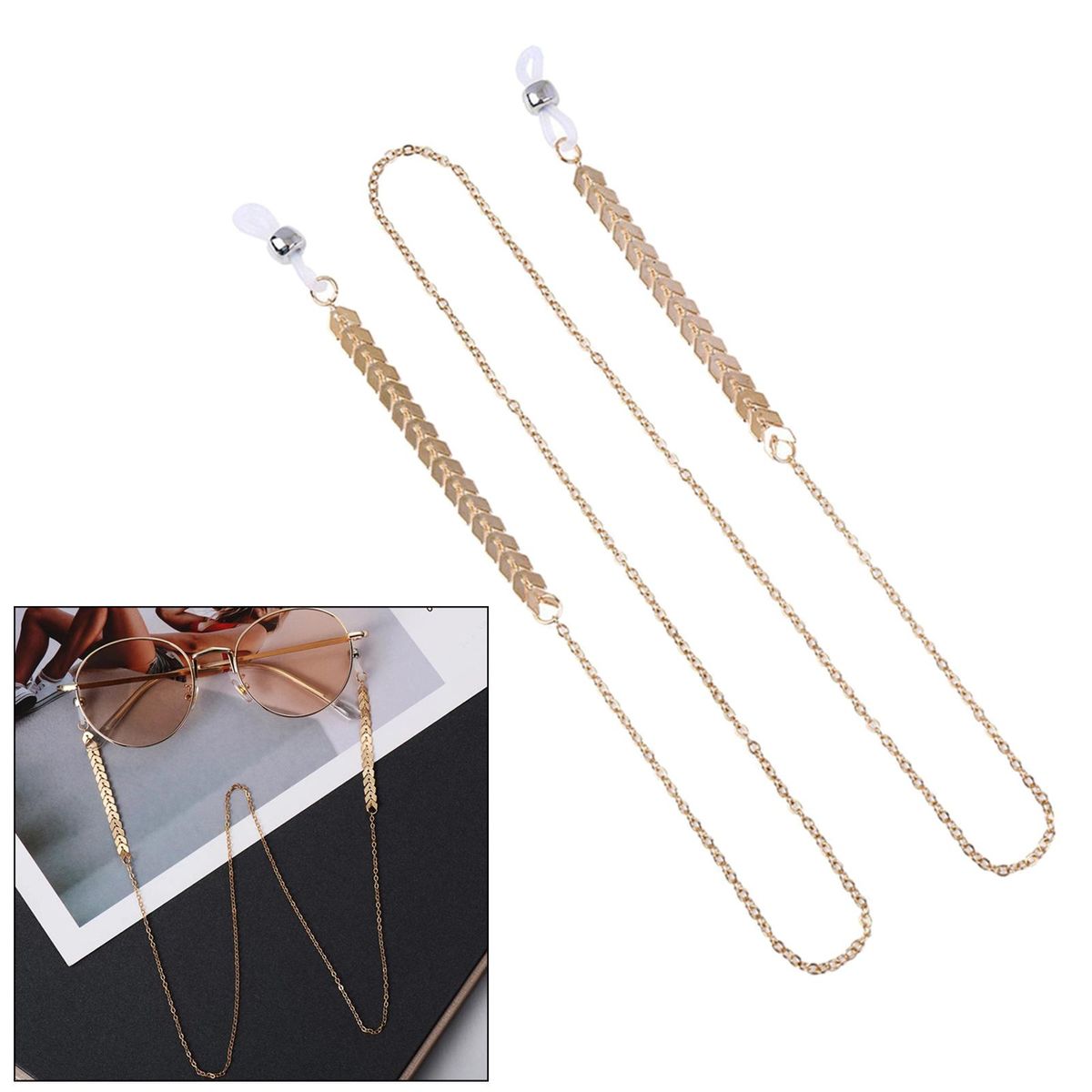 Beaded Pearl Eyeglass Chain Cord Sunglasses Holder Strap Scale